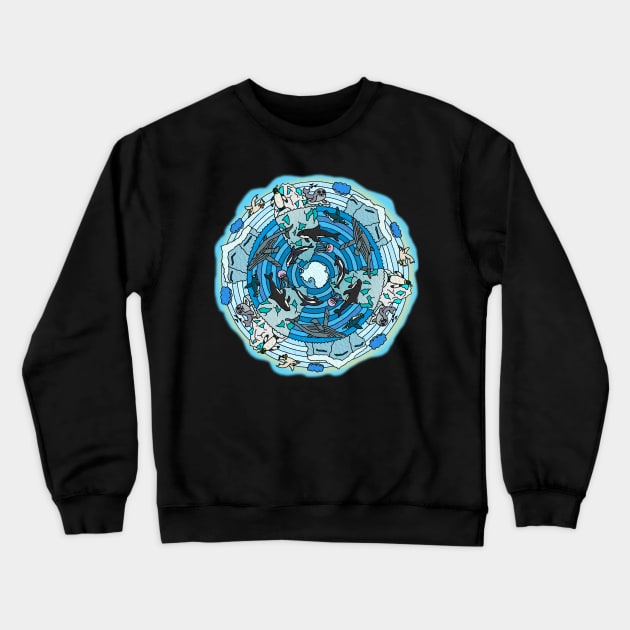 Antarctica Themed Mandala Crewneck Sweatshirt by gorff